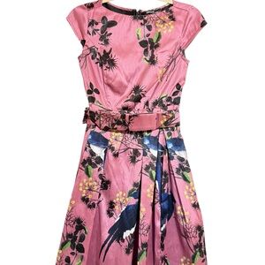 Eshatki Faux Dupioni Silk Chinoiserie Circle Dress